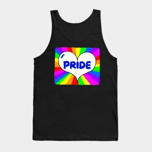 PRIDE - LGBTQ Message Radiating Rainbow Background - Gay Rights Tank Top